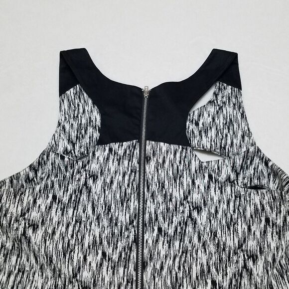 TOPSHOP Black White Abstract Cut-Out Stretchy Racerback Romper 12 - Picture 5 of 8
